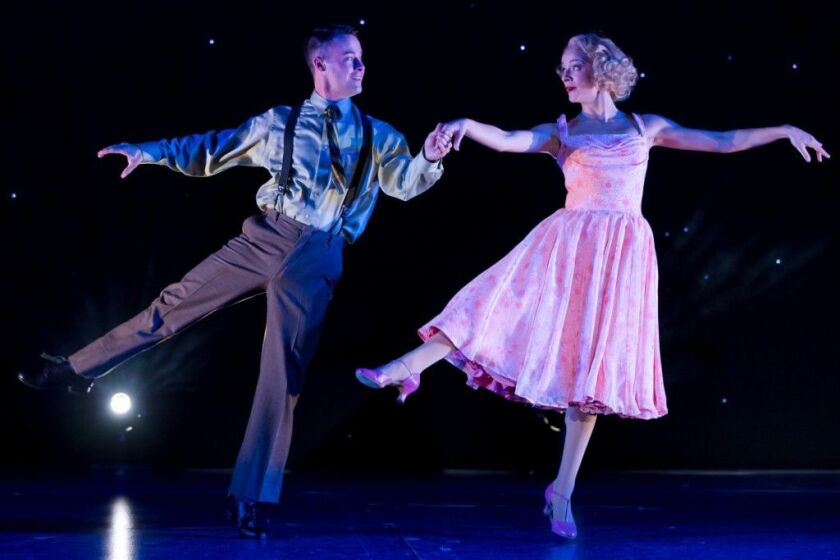 Matt Raftery and Erica Stephan in “White Christmas” at the Drury Lane Theatre. (Photo: Brett Beiner)