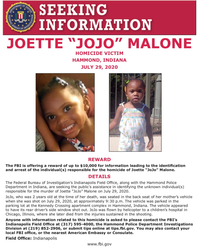 FBI flyer on Joette “Jo Jo” Malone