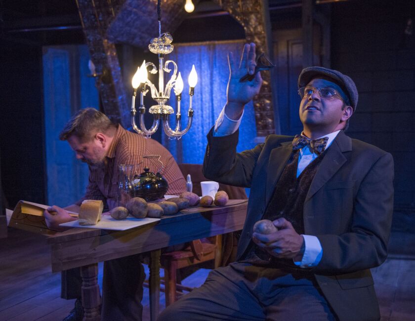 HB Ward (left) and Anish Jethmalani in Harold Pinter’s “The Room” at A Red Orchid Theatre. (Photo: Michael Brosilow)