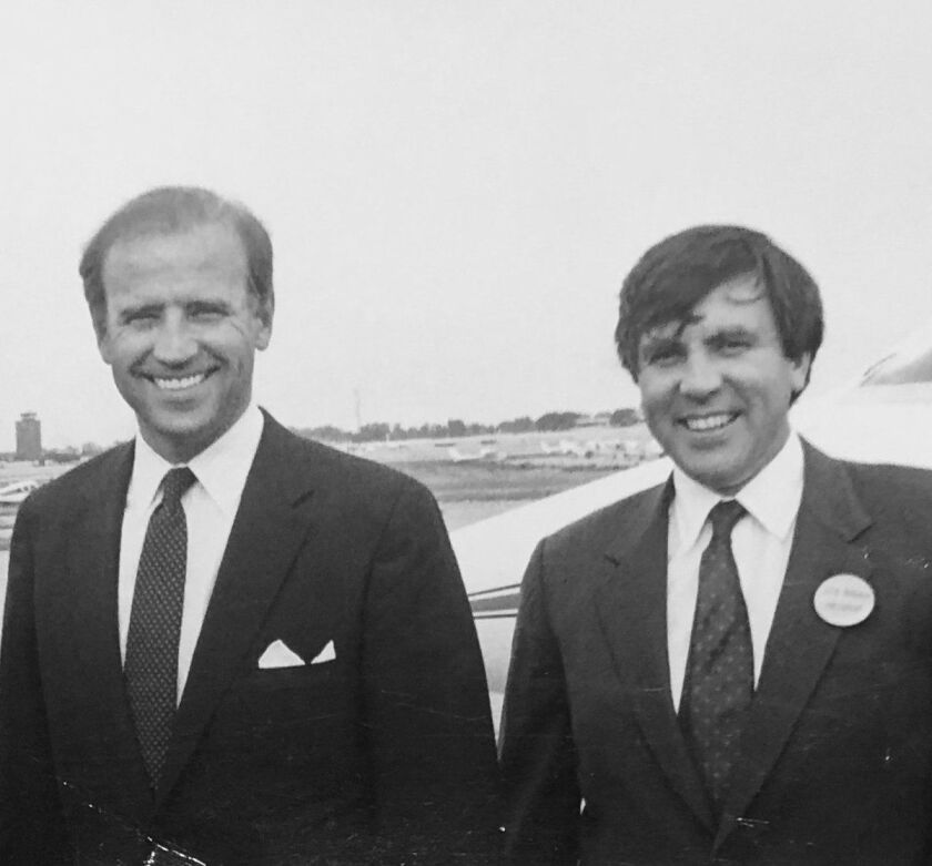 Tom Coffey (right) with future President Joe Biden, then a U.S. senator, in 1986.