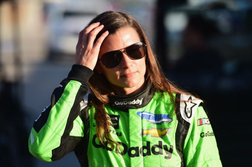 Danica Patrick, driver of the No. 7 GoDaddy Chevrolet, walks from the infield care center after being involved in an on-track incident during the Monster Energy NASCAR Cup Series 60th Annual Daytona 500 at Daytona International Speedway on Feb. 18, 2018,