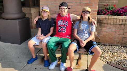 Chance Hunnicutt (right) with his brothers Dylan and Ryder.