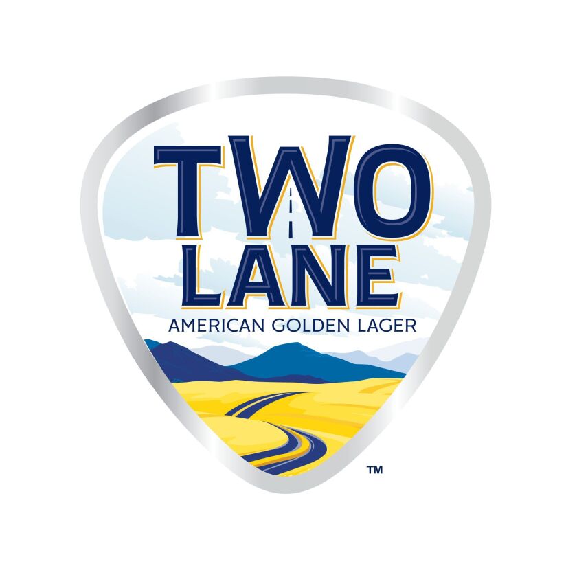 The official logo of Luke Bryan’s Two Lane American Golden lager beer.