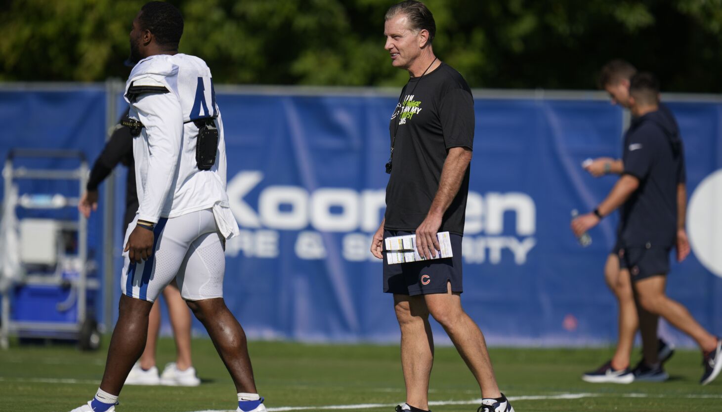 NextImg:Bears, Matt Eberflus encouraged by testy joint practices with Colts