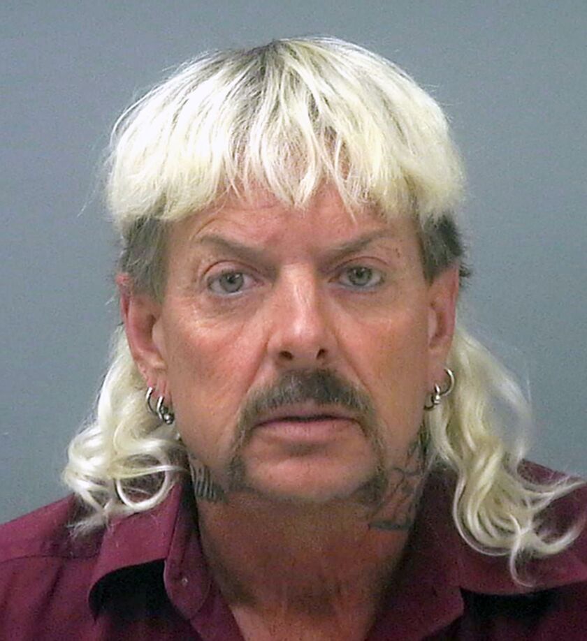 This file photo provided by the Santa Rosa County Jail in Milton, Fla., shows Joseph Maldonado-Passage, also known as “Joe Exotic.”