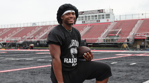 Bolingbrook's Darieon Prescott participates in a preseason practice.