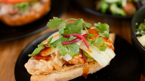 The Bloom "V-AHN MI" sandwich is served at The Hunt at Logan at the Reva and David Logan Center for the Arts in Hyde Park, Saturday, Oct. 17, 2026.