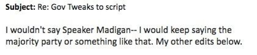 Text of Diana Rauner email obtained by the Chicago Sun-Times.
