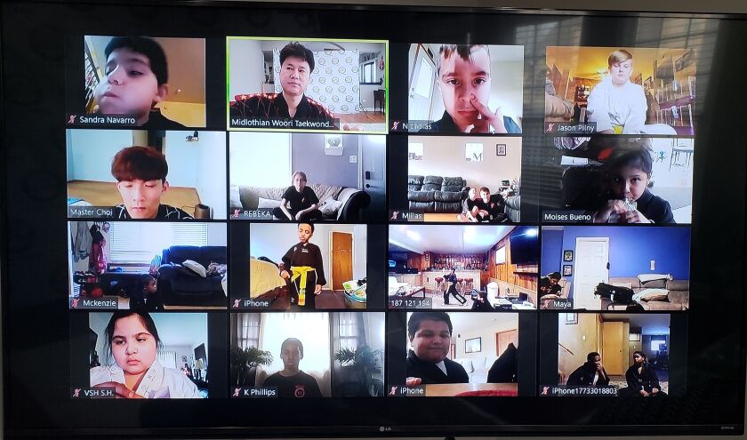 A class at Woori Taekwond & Hapkido during Illinois’ stay-at-home order.