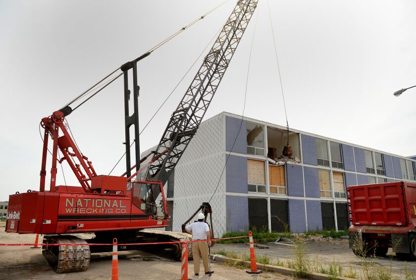 The Purple Hotel meets its demolition fate in 2013.