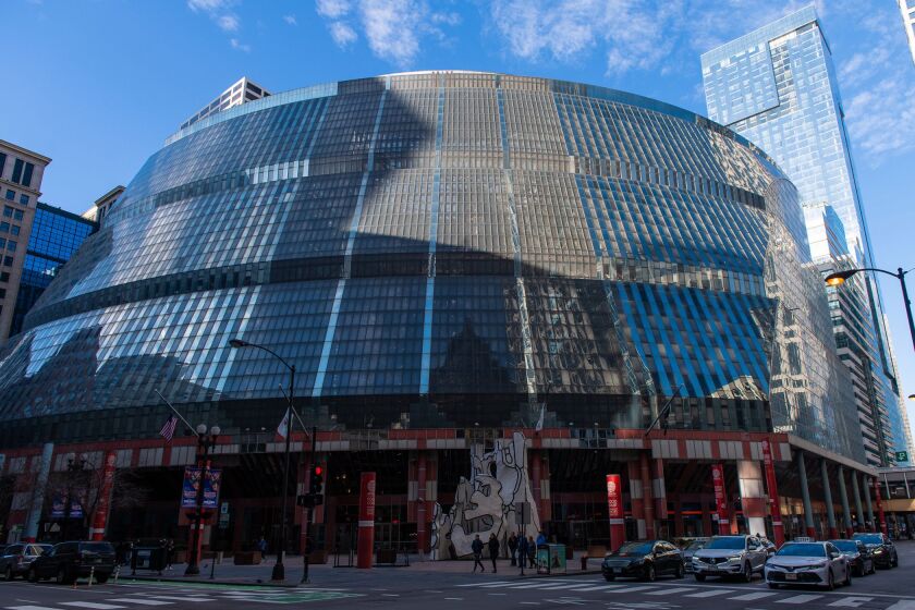 The James R. Thompson Center, the former governor’s namesake state government building in the Loop.