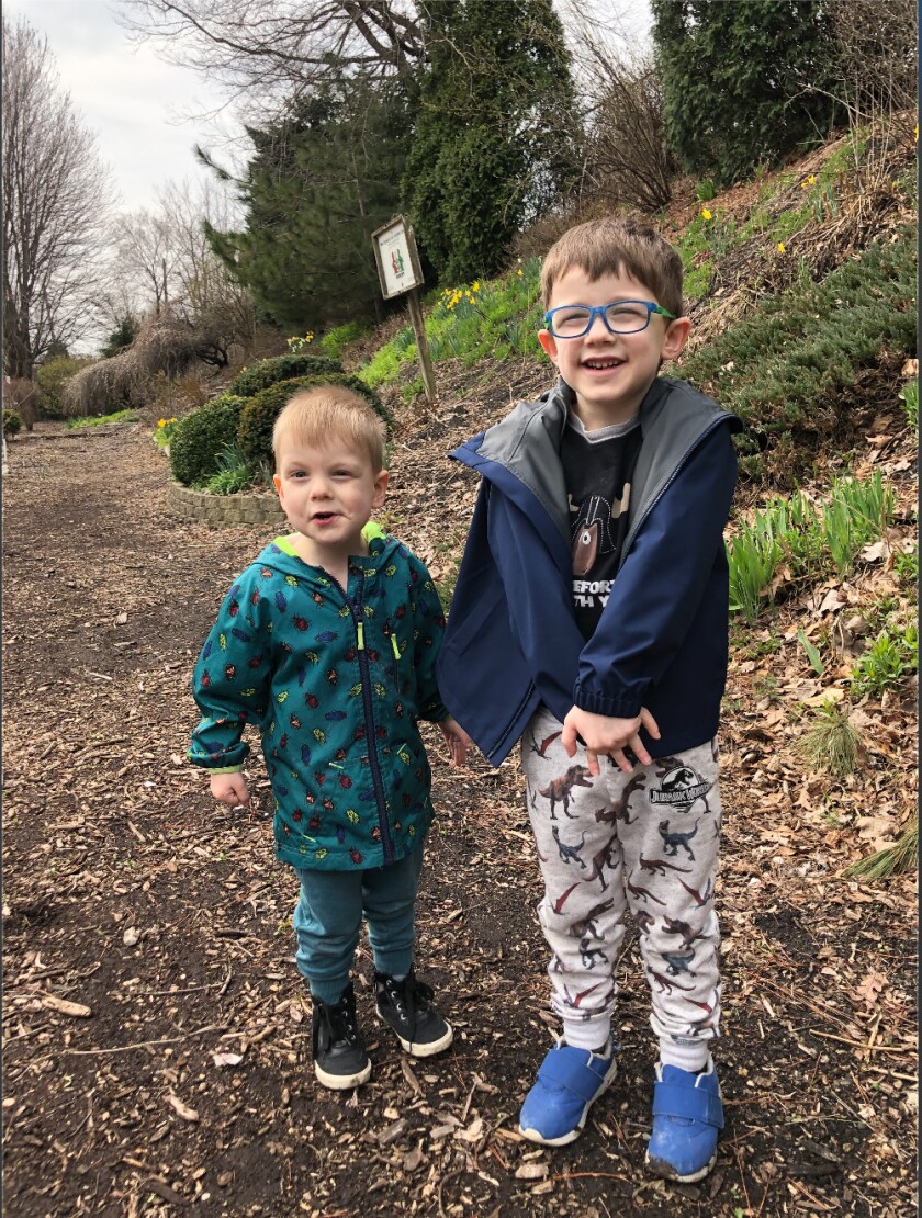 Left to Right: Julian Ira Heller, 3 and 6 respectively, pose for a photo in the spring. Ira Heller will be in first grade at Hayt Elementary School in Edgewater.