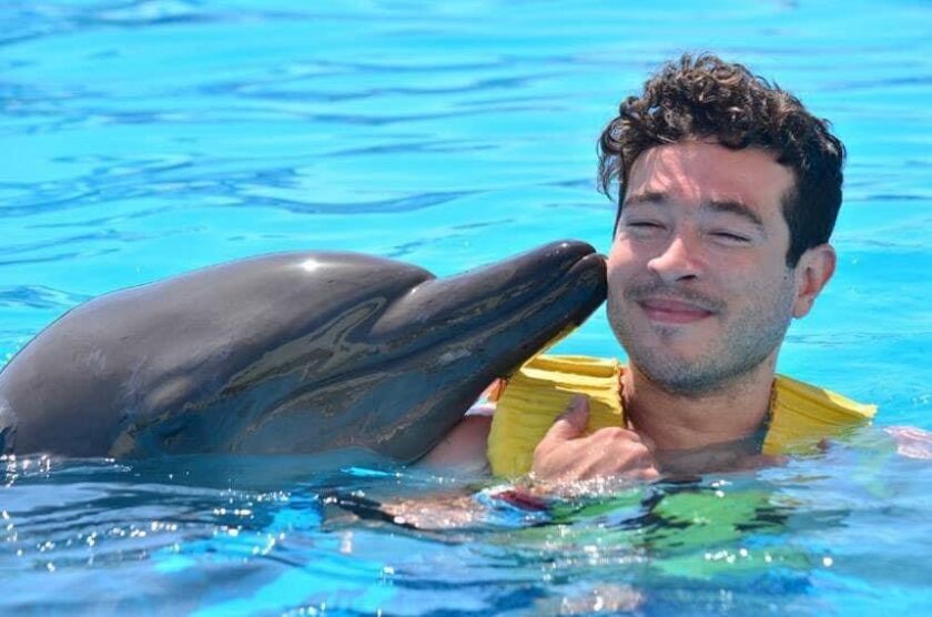 Alejandro Morales with an aquatic friend.