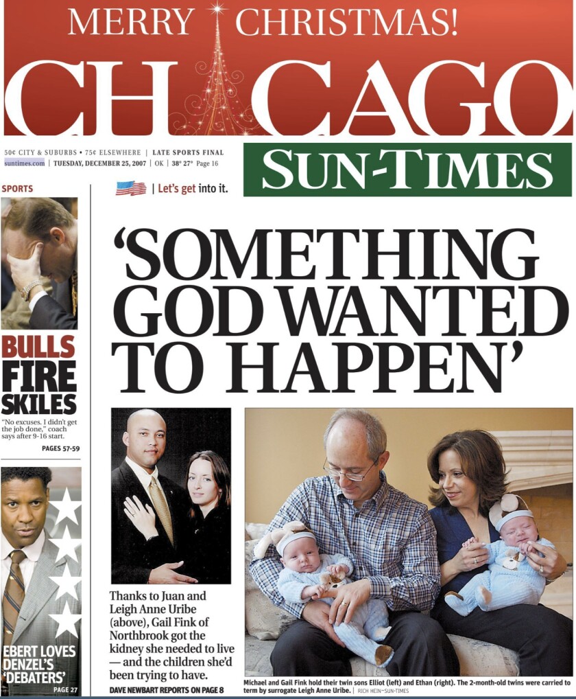 The Sun-Times coverage after the twins were born in 2007.