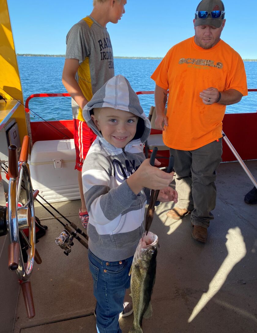 Nash Pratt with a Mille Lacs walleye. Provided by McQuoid’s Inn