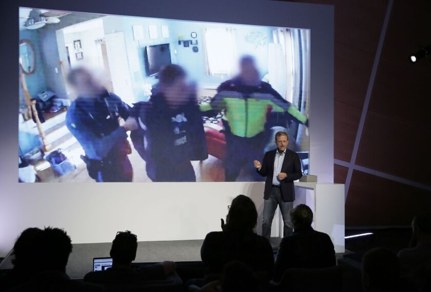 Nest Labs CEO Marwan Fawaz talks about the security their products provide during an event Wednesday in San Francisco. | Eric Risberg/Associated Press