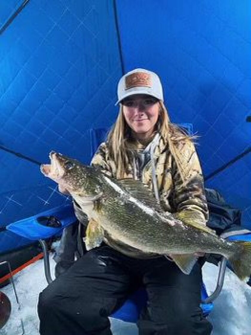 Isabelle Krawiecki with a Mille Lacs walleye. Photo provided