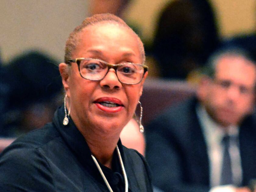 Ald. Leslie Hairston (5th) read aloud a list of shooting surges, ward by ward, to underscore her demand that the mayor’s promise to do more about violence was not good enough. | Sun-Times file photo