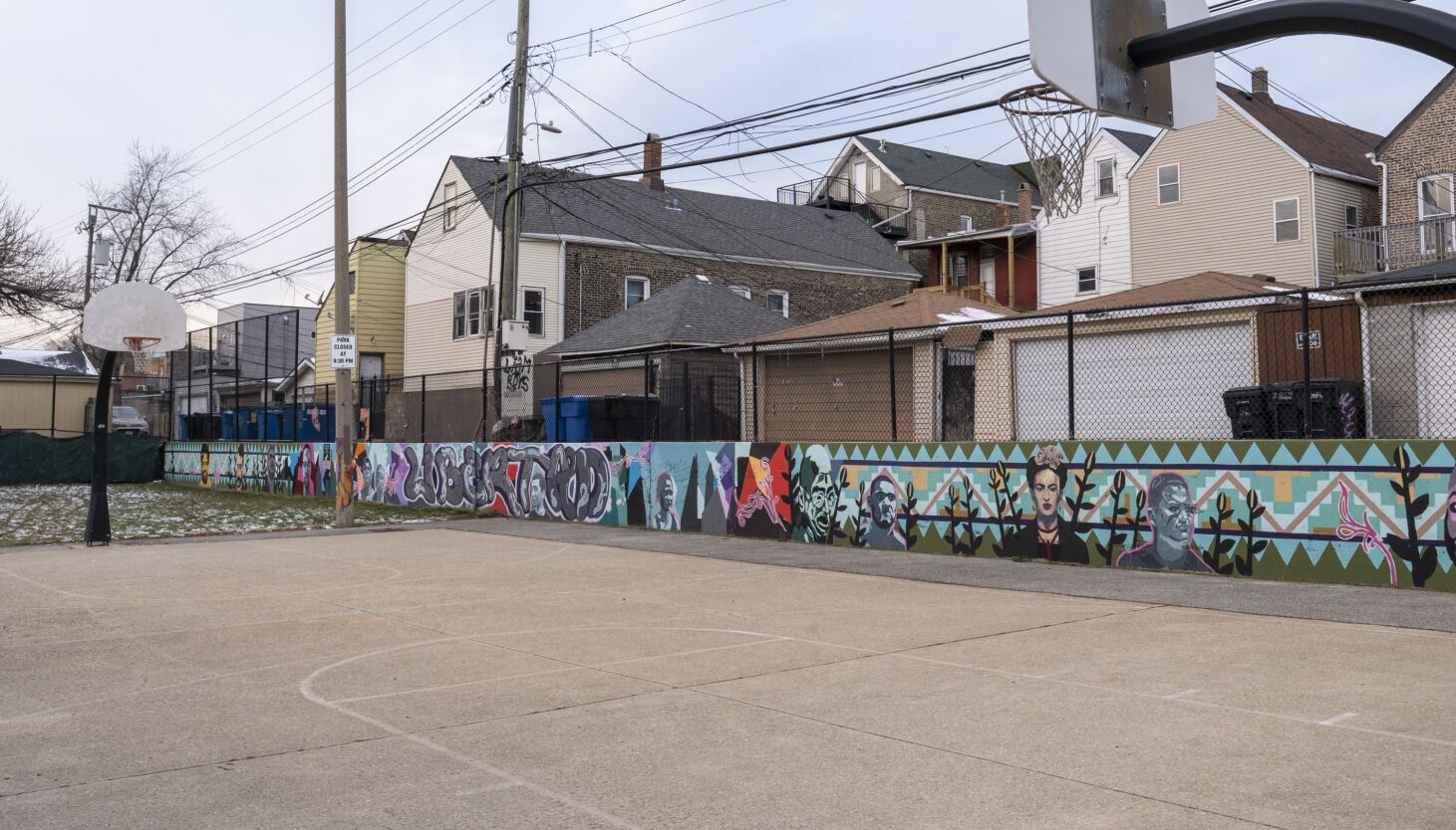 NextImg:Artist Ruth Garcia came to Barrett Park as a little girl to play. Now, she has restored a mural there.