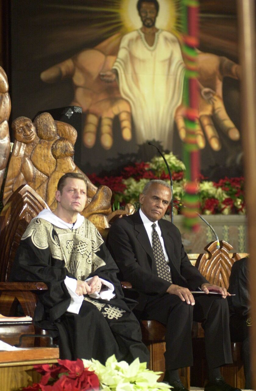 Harry Belafonte visited St. Sabina Catholic Church in Chicago and became close friends with its pastor, Rev. Michael Pfleger, who recalls their talks about civil rights and activism.