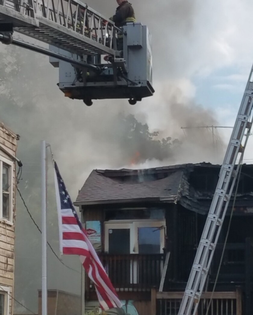 Chicago firefighters work a fire Thursday morning in the 2900 block of North Kedzie. | Fire Media Affairs