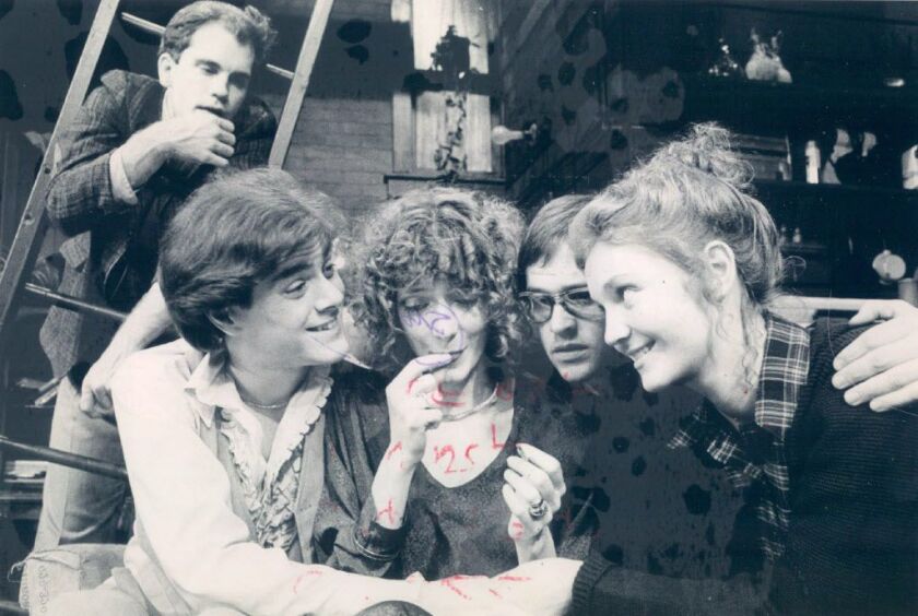 Glenne Headly, center, with fellow Steppenwolf ensemble members, from left, John Malkovich, Francis Guinan, Robert Biggs and Joan Allen in “Say Goodnight, Gracie” in 1979. | Lisa Ebright