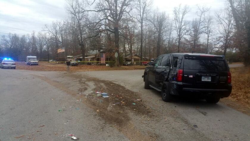 The scene near the Arkansas boarding house where former Chicago Police Officer Chester Hornowski was fatally shot on Dec. 5. | Baxter County sheriff’s office