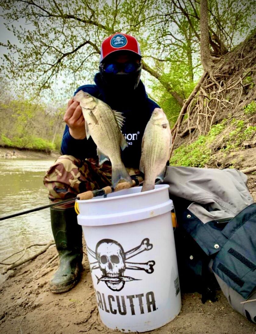 Jason “Special One” Le with white bass on the Illinois River. Provided photo