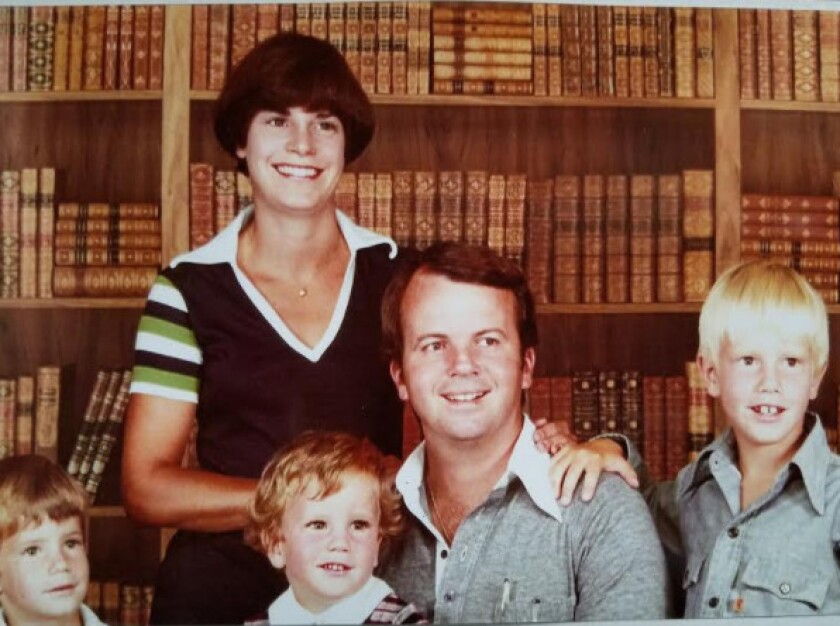 John Dunlop, seen with his wife Susan and sons, coached the 1991 Illinois state baseball champion Thornwood High School Thunderbirds. | Supplied photo