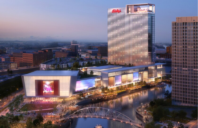 Artist’s rendering of the proposed Bally’s casino in River West.