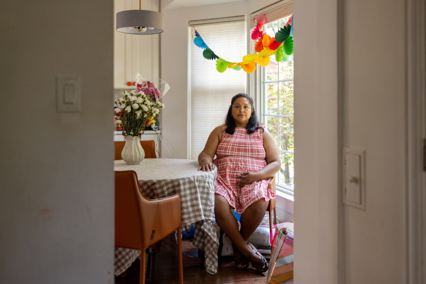 Eleanor Grano, who is expecting her second child this week, has spent nearly her entire pregnancy trying to access postpartum benefits promised in a new state law.