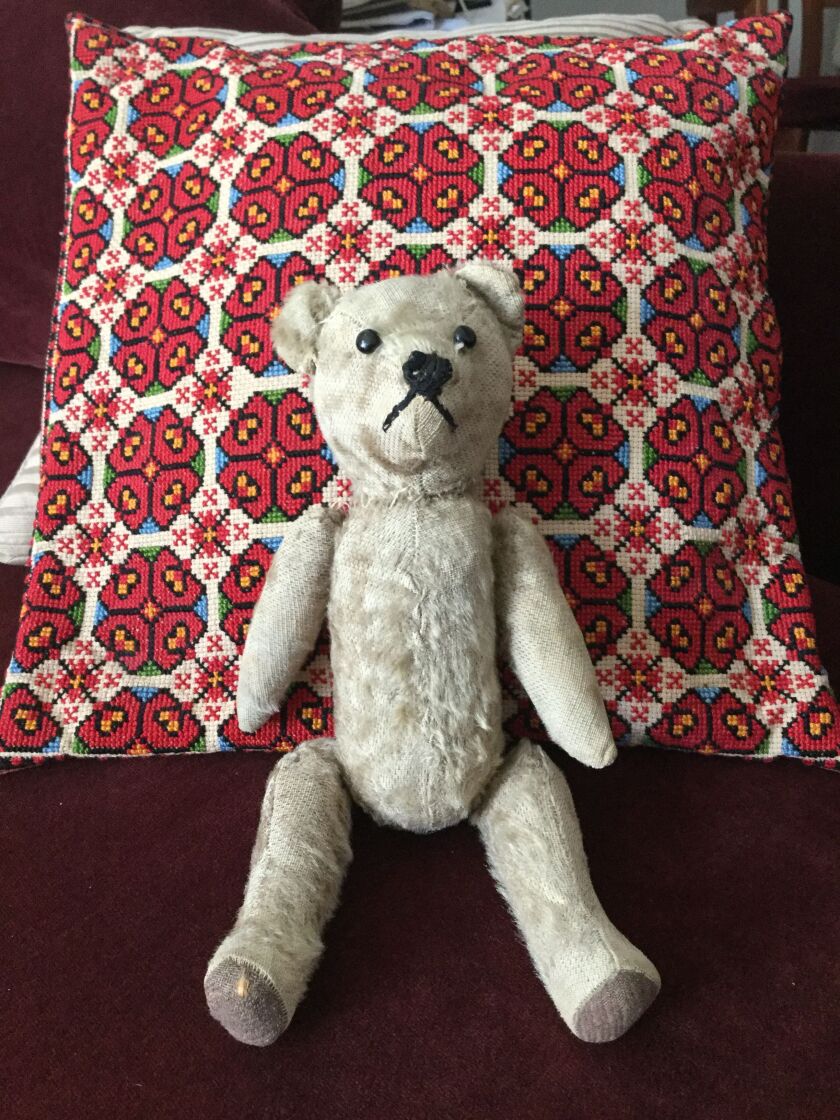 The teddy bear Olena Matwyshyn took with her as a child as her family fled Ukraine almost 80 years ago.