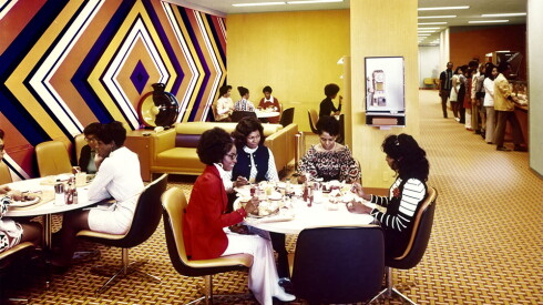 A 1972 photo of the publishing company's cafeteria inside its South Michigan Avenue headquarters.