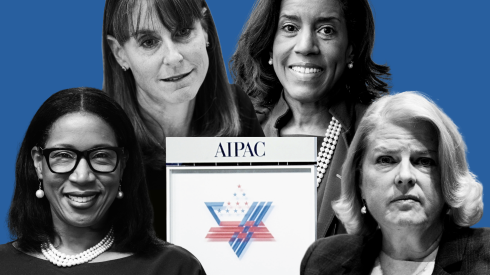 City Treasurer Melissa Conyears-Ervin, state Sen. Laura Fine, Cook County Commissioner Donna Miller and former U.S. Rep. Melissa Bean