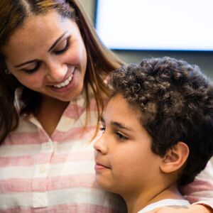 Lidia Souza with her Son, Diogo, 9, after they were reunited Thursday. | James Foster/For the Sun-Times