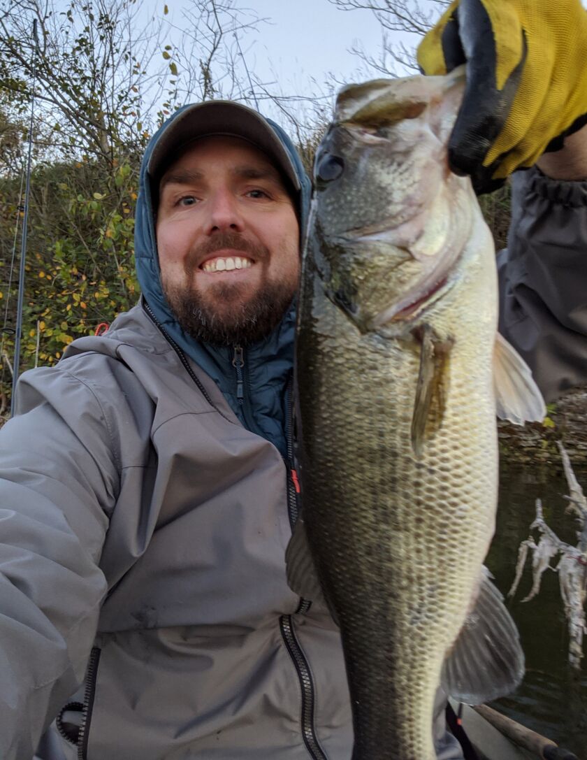 Mike Endzel with a largemouth bass from the Lemont area. Provided photo