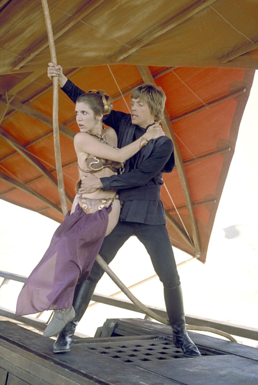 Actors Mark Hamill, as Luke Skywalker and Carrie Fisher as Princess Leia, appear in a scene from “Star Wars: Episode VI, Return of the Jedi,” (AP Photo/Lucasfilm, Ltd. & TM)