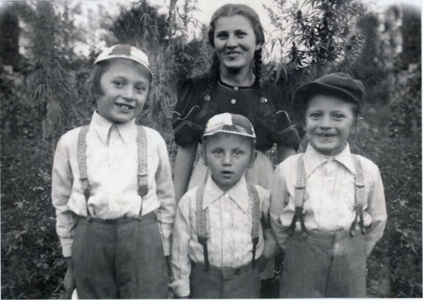 Margit Weisz and her three younger brothers in 1940. Four years later, the boys perished at Auschwitz: Isser Meir, 14, Yitzchak Isaac, 12, and Dov Beirish, 10. | Provided photo