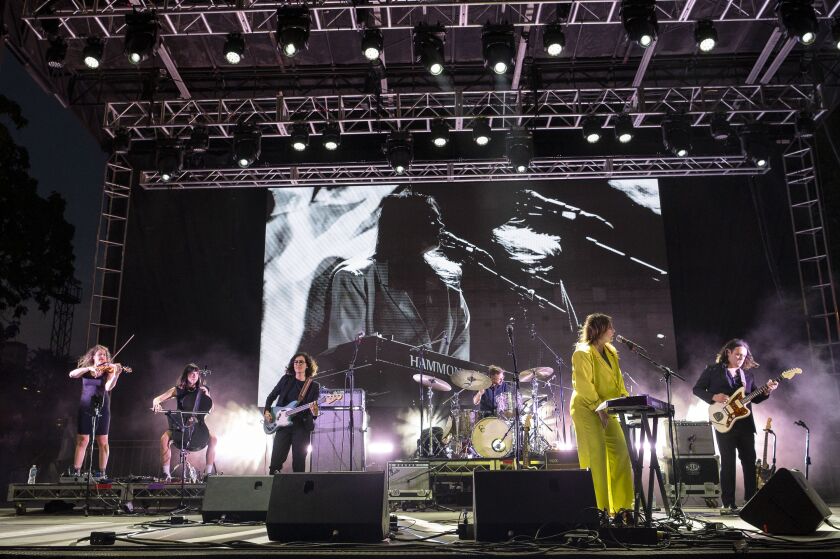 Angel Olsen performs on Saturday night at Pitchfork Music Festival.
