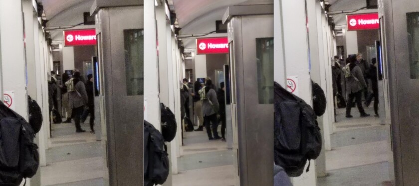 Police have released photos of a man, pictured in a black hat and gray or black jacket, who grabbed a 15-year-old girl March 15 at the Roosevelt Red Line station. | Chicago Police