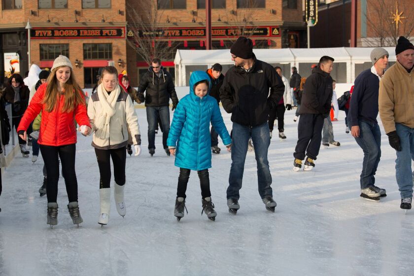 Enjoy ice skating at Parkway Bank Park in Rosemont.