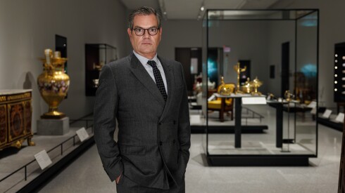 James Rondeau, president of the Art Institute of Chicago, stands in one of the exhibit rooms at the Art Institute of Chicago.