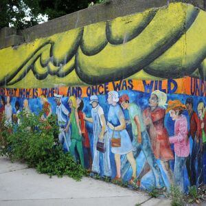 Mural next to Metra bridge located at Lake Park Ave and 55th street in Hyde Park. | Victor Hilitski/For the Sun-Times
