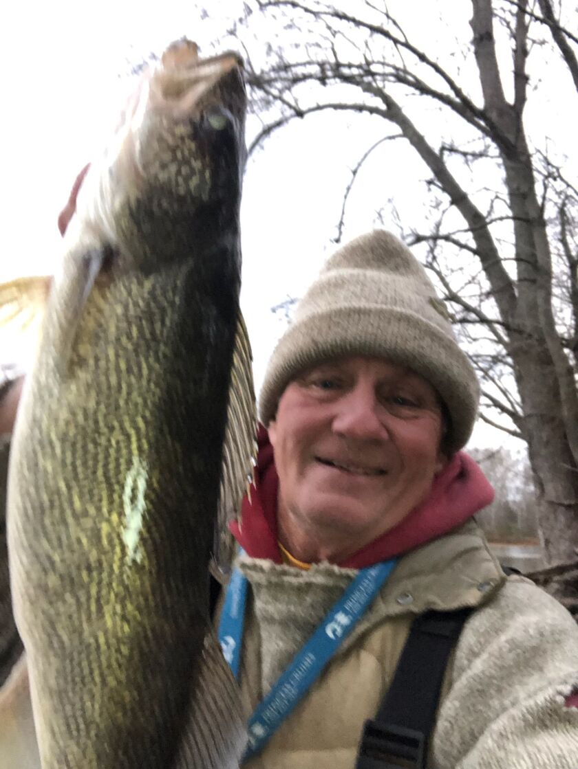 George Peters with a big Kankakee River walleye. Provided photo