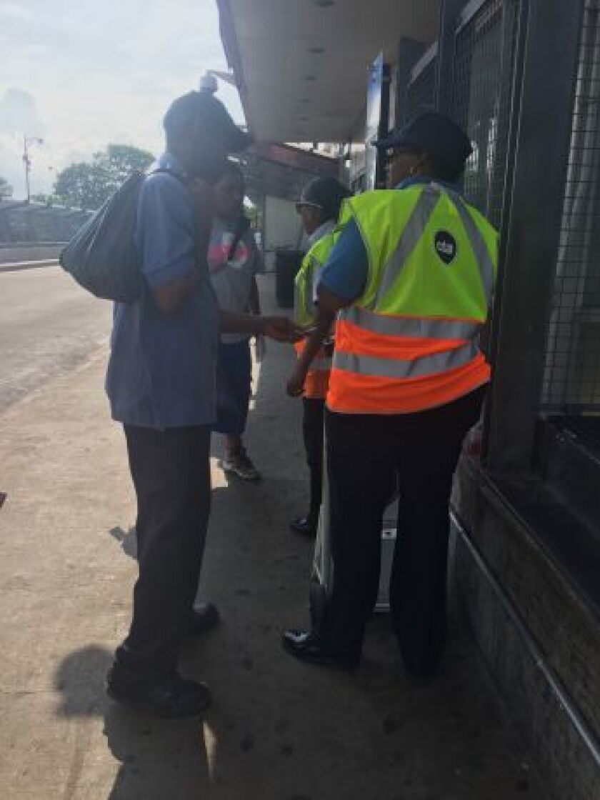 Allen Pace, 55, uses the CTA’s new prepayment option at the 69th Street Red Line, on Wednesday, July 5. The ability to prepay was added on June 26. | Rachel Hinton/Sun-Times
