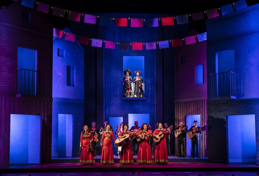 The cast of “American Mariachi” at the Goodman Theatre.