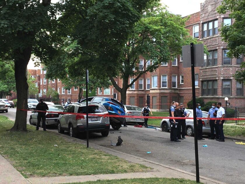 A man died after being shot and crashing a car June 19, 2020, in the 8100 block of South Evans Avenue.