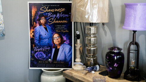 A picture of Shawnese Shannon is displayed beside her urn in her former home in Ashburn, Tuesday, August 25, 2026.