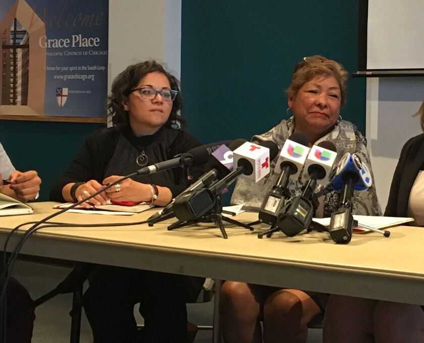 Genoveva Ramirez looks on as she sits besides her attorney Mony Ruiz-Velasco. | Madeline Kenney/Sun-Times