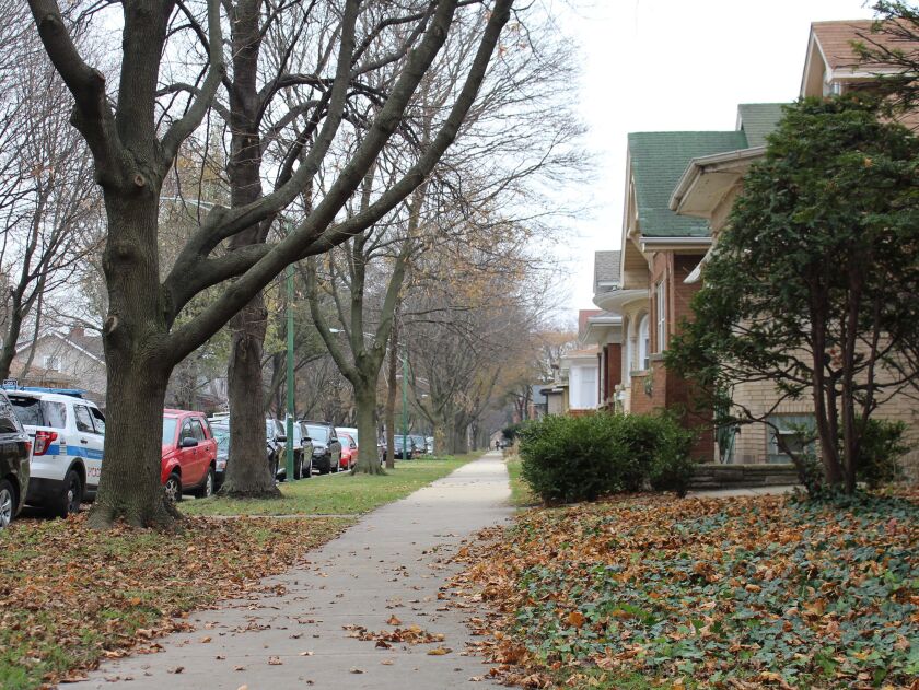 An off-duty Chicago police officer fatally shot a 16-year-old who was trying to rob him on this block of North Talman Avenue Thursday morning, police said. | Lauren FitzPatrick/Sun-Times